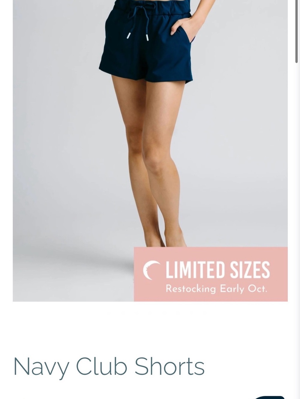 ZYIA Navy Athletic Club Shorts with Drawstring